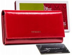 Portfel damski czerwony Peterson PTN PL-467-RED. Czerwone portfele Peterson, bez wzorów, ze skóry. Za 134.00 zł.