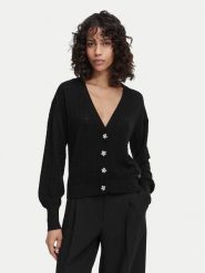 Guess Kardigan W6YR14 Z0955 Czarny Regular Fit. Czarne swetry Guess, m, z aplikacjami, z wiskozy, bez ramiączek. Za 434.99 zł.