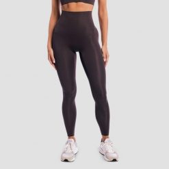 Legginsy damskie fitness z wysoką talią brązowe Aura Tee. Brązowe legginsy sportowe GYMBEAM, xs, bez wzorów, z elastanu, na fitness i siłownię. Za 127.90 zł.