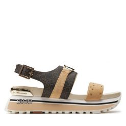 Sandały Liu Jo. Brązowe sandały Liu Jo, bez wzorów, bez obcasa, na koturnie, bez zapięcia. Za 539.99 zł.