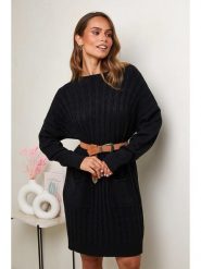 Soft Cashmere Sukienka dzianinowa w kolorze czarnym rozmiar: 34/36. Czarne sukienki Soft Cashmere, na co dzień, bez wzorów, z dzianiny, klasyczne, bez kołnierzyka, bez ramiączek, mini, proste. Za 152.99 zł.