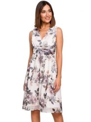 Stylove Sukienka w kolorze kremowym ze wzorem rozmiar: L. Brązowe sukienki Stylove, l, bez wzorów, bez kołnierzyka, bez ramiączek, midi. Za 225.57 zł.