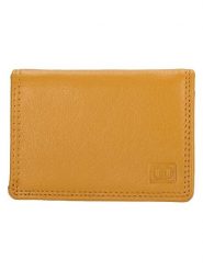 DOUBLE-D Skórzany portfel w kolorze żółtym - 10 x 8 x 2 cm rozmiar: onesize. Żółte portfele DOUBLE D, bez wzorów, z materiału. Za 65.54 zł.