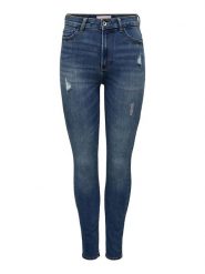 ONLY Dżinsy - Skinny fit - w kolorze granatowym rozmiar: S/L30. Niebieskie jeansy ONLY, l, bez wzorów, klasyczne, z podwyższonym stanem. Za 105.88 zł.