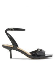 Nine West Sandały BYCCC02 Czarny. Czarne sandały Nine West, bez wzorów, ze skóry, bez obcasa, na szpilce, bez zapięcia. Za 184.99 zł.