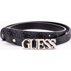 Pasek damski brązowy Guess Naya Adjustable Pant Belt. Czarne paski Guess, z aplikacjami, z syntetyku, eleganckie. Za 109.99 zł.