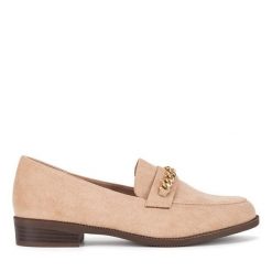 Mokasyny DeeZee. Brązowe mokasyny DeeZee, bez wzorów. Za 119.99 zł.
