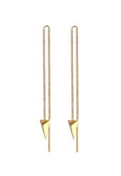 Elli Kolczyki damskie przeciągane Triangle Basic Trend Blogger w pozłacanym srebrze 925 Sterling Silver 1 ct Damski. Szare kolczyki Elli, pozłacane. Za 328.99 zł.