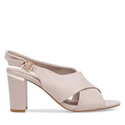 Sandały Lasocki. Brązowe sandały Lasocki, bez wzorów, bez obcasa, na słupku, bez zapięcia. Za 229.99 zł.