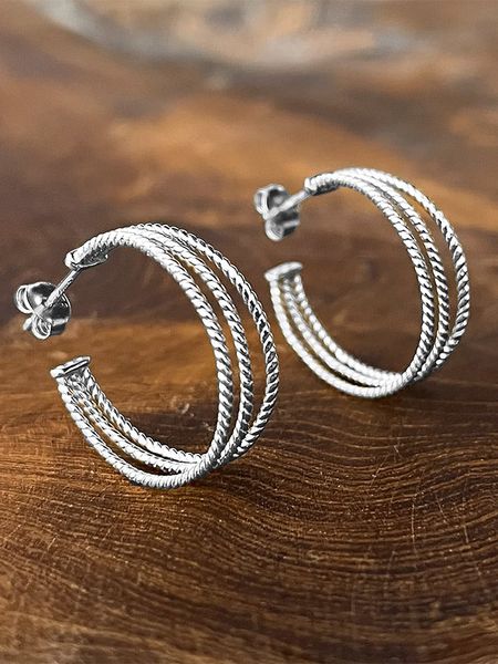 Eclat d'Argent Srebrne kolczyki-półkreole rozmiar: onesize. Szare kolczyki Eclat d'Argent, srebrne. Za 144.24 zł.