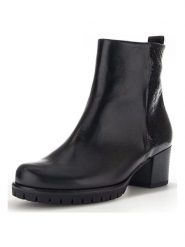 Gabor Skórzane botki w kolorze czarnym rozmiar: 38. Czarne botki Gabor, bez wzorów, z materiału, eleganckie, bez obcasa, bez zapięcia. Za 290.57 zł.