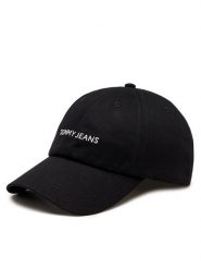 Tommy Jeans Czapka z daszkiem Linear Logo AW0AW15845 Czarny. Czarne czapki z daszkiem Tommy Jeans, bez wzorów, z bawełny. Za 79.99 zł.
