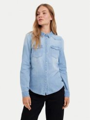 Vero Moda Koszula jeansowa Maria 10277523 Błękitny Slim Fit. Niebieskie koszule Vero Moda, l, bez wzorów, z bawełny, bez kołnierzyka, bez ramiączek. Za 169.99 zł.