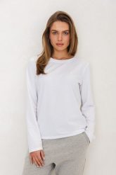 BLUZKA INGA BIAŁA Z HAFTEM M - Flawless. Białe bluzki Flawless, m, bez wzorów, z bawełny, biznesowe, bez kołnierzyka, bez ramiączek. Za 227.00 zł.