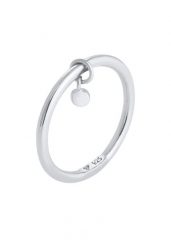 Elli Damski pierścionek okrągła płytka Basic Minimal srebro 925 Sterling Silver Pierścionki 1 ct. Szare pierścionki Elli, srebrne. Za 413.99 zł.