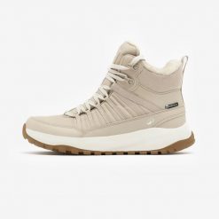 Buty turystyczne damskie Quechua NH500 Mid wodoodporne. Brązowe buty trekkingowe QUECHUA, na jesień, z materiału, bez zapięcia. Za 219.99 zł.