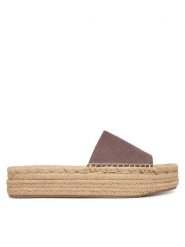 Calvin Klein Espadryle Flatf Espa Mule Nub Mg HW0HW02890 Brązowy. Brązowe espadryle Calvin Klein, bez wzorów, z nubiku, bez obcasa. Za 449.99 zł.