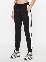 Puma Spodnie dresowe Iconic T7 530082 Czarny Regular Fit. Czarne spodnie dresowe Puma, bez wzorów, z bawełny. Za 169.99 zł.