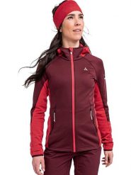 Schöffel Kurtka polarowa "Lodron" w kolorze czerwonym rozmiar: 42. Czerwone kurtki Schöffel, bez wzorów, z materiału, bez kaptura. Za 482.03 zł.