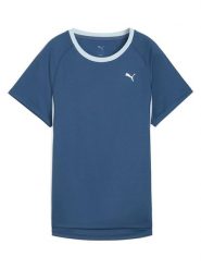 Puma Koszulka "Velocity" w kolorze niebieskim do biegania rozmiar: S. Niebieskie t-shirty sportowe Puma, s, bez wzorów, z materiału, bez ramiączek, do biegania. Za 69.91 zł.