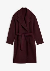 Płaszcz o kroju marynarki z miękkiej mieszanki wełny. Brązowe płaszcze bonprix, bez wzorów, z wełny, eleganckie, bez kaptura. Za 429.99 zł.