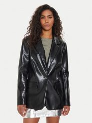 Guess Marynarka Lia W4YN50 WF8P0 Czarny Regular Fit. Czarne marynarki i żakiety Guess, m, z aplikacjami, ze skóry, bez ramiączek. Za 379.99 zł.