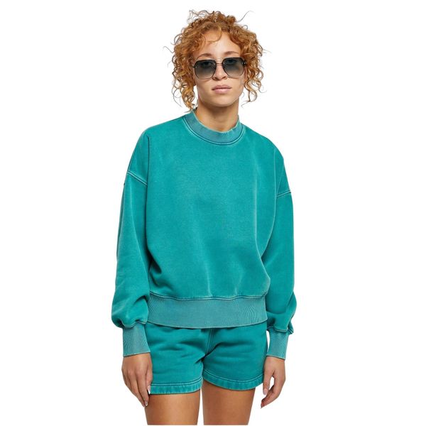 Damska bluza oversize Urban Classics Stone Washed. Zielone bluzy Urban Classics, m, bez wzorów, z bawełny, klasyczne, bez ramiączek, bez kaptura. Za 216.00 zł.