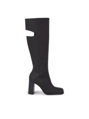 Calvin Klein Jeans Kozaki Long Heel Zip Boot Cut Out Edgy YW0YW01253 Czarny. Czarne kozaki Calvin Klein Jeans, bez wzorów, z jeansu, bez obcasa, na słupku, bez zapięcia. Za 1,389.00 zł.