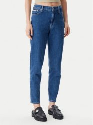Calvin Klein Jeans Jeansy J20J225505 Niebieski Mom Fit. Niebieskie jeansy Calvin Klein Jeans, bez wzorów, z bawełny. Za 249.99 zł.