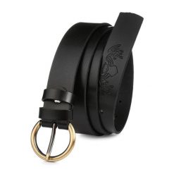 Beltimore skórzany damski pasek do spodni 3 cm czarny A66 : Kolory - czarny, Rozmiar pasków - r.90-105 cm. Czarne paski bez wzorów, klasyczne. Za 52.70 zł.