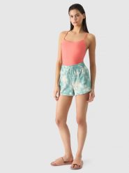 4F Spodenki plażowe damskie - multikolor XL. Szorty 4f, bez wzorów, z elastanu, retro. Za 39.99 zł.