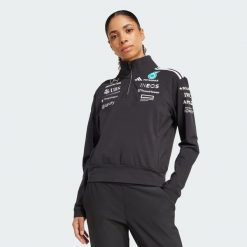 Bluza Mercedes - Amg Petronas Formula One Team Quarter Zip. Białe bluzy adidas, s, bez wzorów, z materiału, bez ramiączek, bez kaptura. Za 569.00 zł.