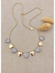 Nakkash Pozłacany naszyjnik z elementami ozdobnymi - dł. 42 cm rozmiar: onesize. Szare naszyjniki Nakkash, z materiału, z cyrkonią, pozłacane. Za 80.95 zł.