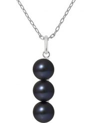 Pearline Srebrny naszyjnik "Talisman" z perłami - dł. 42 cm rozmiar: onesize. Niebieskie naszyjniki Pearline, z materiału, z perłą, srebrne. Za 163.26 zł.