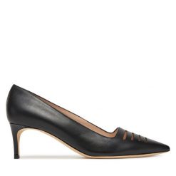 Czółenka Pollini. Czarne czółenka Pollini, bez wzorów, bez obcasa, bez zapięcia. Za 1,279.00 zł.