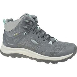 Buty trekkingowe damskie, Keen W Terradora II Mid WP. Szare trekkingi Keen, bez wzorów, z materiału, bez zapięcia, trekkingowe. Za 399.99 zł.