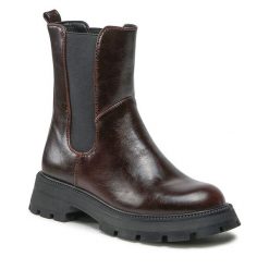 Sztyblety Jenny Fairy. Brązowe botki Jenny Fairy, bez wzorów, bez obcasa, na płaskiej podeszwie, bez zapięcia. Za 179.99 zł.