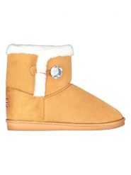 Geographical Norway Botki zimowe "Ogossip" w kolorze jasnobrązowym rozmiar: 41. Brązowe botki Geographical Norway, bez wzorów, z futra, bez obcasa, bez zapięcia. Za 86.99 zł.