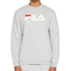 Bluza z okrągłym dekoltem Fila Barbian. Szare bluzy Fila, s, bez wzorów, z bawełny, bez kaptura. Za 241.05 zł.