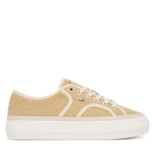 Tenisówki Tommy Hilfiger. Żółte trampki Tommy Hilfiger, bez wzorów, bez zapięcia. Za 409.99 zł.