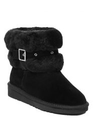NICEBAY Skórzane botki zimowe "Eira" w kolorze czarnym rozmiar: 38. Czarne botki NICEBAY, bez wzorów, z materiału, bez obcasa, bez zapięcia. Za 233.26 zł.