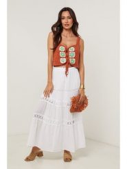 Le Monde du Lin Spódnica w kolorze białym rozmiar: 38/40. Białe spódnice Le Monde du Lin, bez wzorów, z bawełny, maxi. Za 130.99 zł.