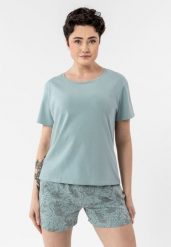 Piżama damska dwuczęściowa U-RAVA. Piżamy Volcano, s, bez wzorów, z bawełny, bez kołnierzyka, bez ramiączek, krótkie. Za 99.99 zł.