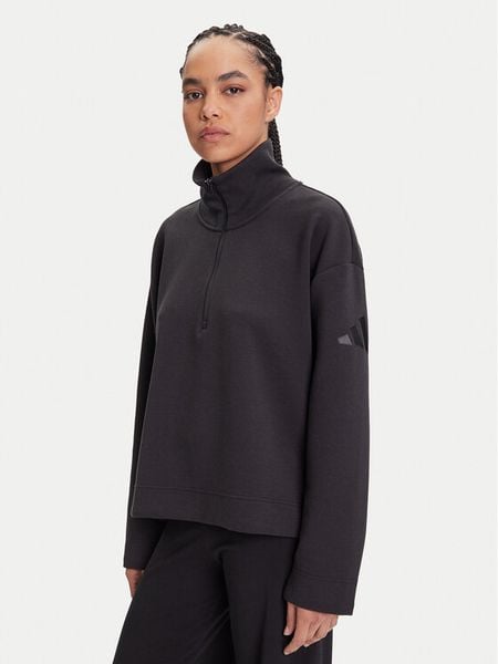 Adidas Bluza ALL SZN Soft Lux JM1659 Czarny Loose Fit. Czarne bluzy adidas, xl, bez wzorów, z syntetyku, bez kaptura. Za 239.99 zł.