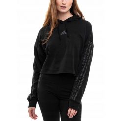 Bluza Damska adidas z Kapturem Krótka Bawełniana Sportowa Hoodie roz. XS. Czarne bluzy z kapturem adidas, xl, bez wzorów, z bawełny, z kapturem. Za 238.00 zł.