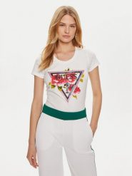 Guess T-Shirt W4YI71 J1314 Biały Regular Fit. Białe t-shirty Guess, xs, z aplikacjami, z bawełny, bez kołnierzyka, bez ramiączek. Za 109.99 zł.
