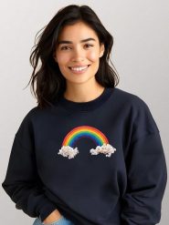 WOOOP Bluza "Candy rainbow" w kolorze granatowym rozmiar: XXL. Niebieskie bluzy Wooop, xxl, bez wzorów, z bawełny, bez kaptura. Za 108.99 zł.