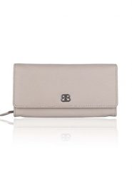 Bellicci Skórzany portfel "Calvina" w kolorze beżowym - 19 x 10 x 3 cm rozmiar: onesize. Brązowe portfele Bellicci, bez wzorów, z materiału. Za 149.31 zł.