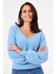 Garcia Sweter w kolorze błękitnym rozmiar: XL. Niebieskie swetry Garcia, xl, bez wzorów, bez ramiączek. Za 150.45 zł.