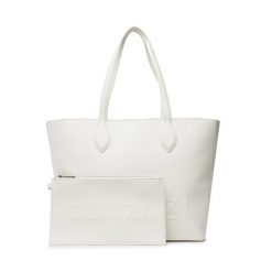 Torebka QUAZI. Białe shopper bag QUAZI, bez wzorów, bez dodatków. Za 178.99 zł.